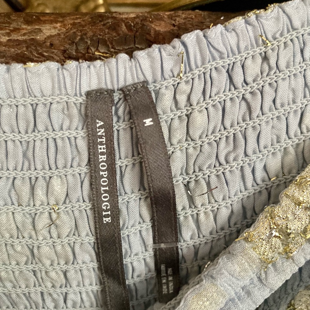 🆕 NWT by Anthropologie Deco Metallic Balloon  Pants with Gold Foil Detail - Picture 12 of 16